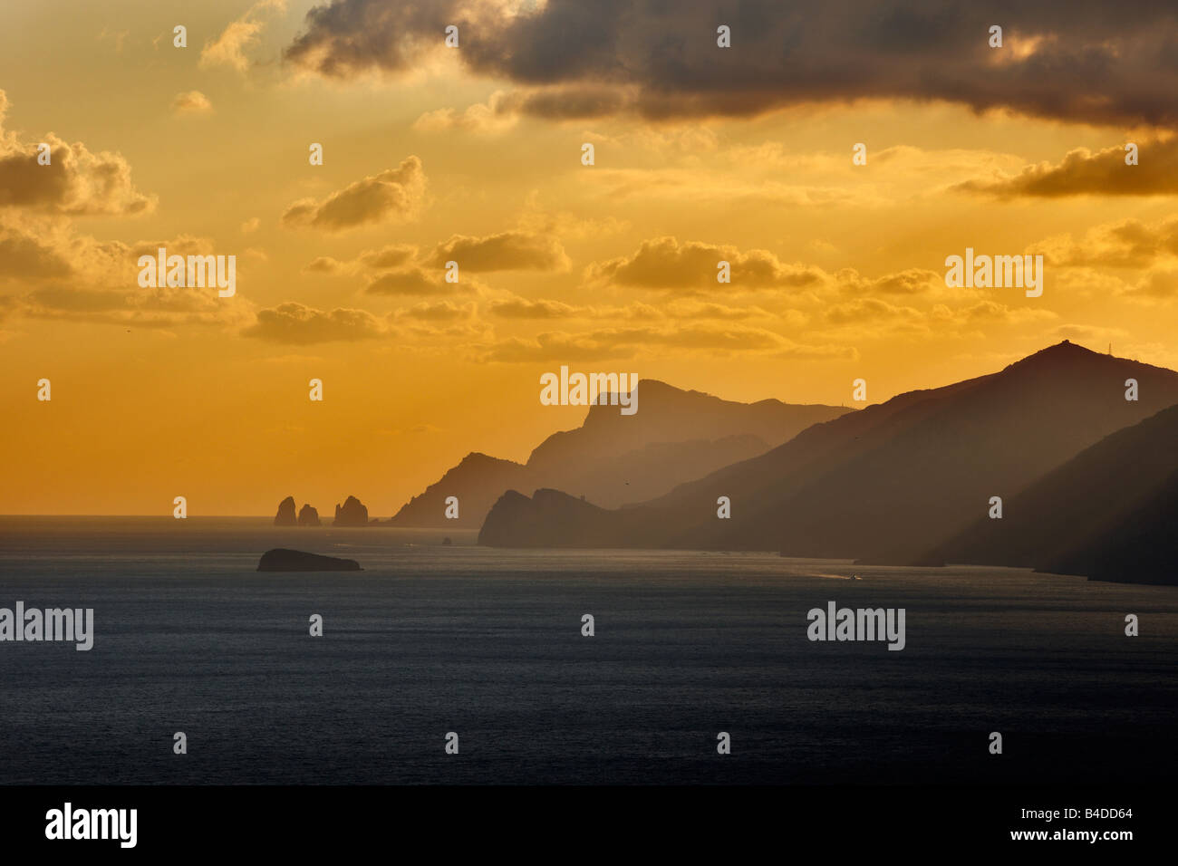 The Amalfi Coast at sunset, Campania, Italy, EU Stock Photo - Alamy