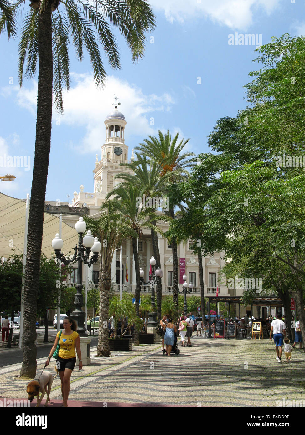 Plaza de San Juan de Dios, with the Town Hall (Ayuntamiento) in background, Cadiz, Andalusia, Spain, España, Europe Stock Photo