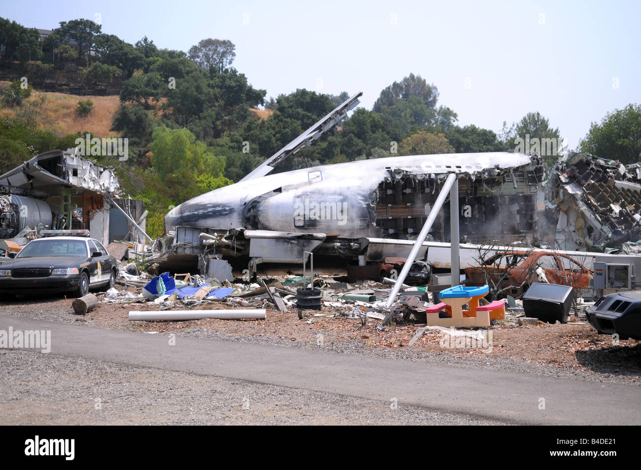 Plane crash Universal Studios Stock Photo Alamy