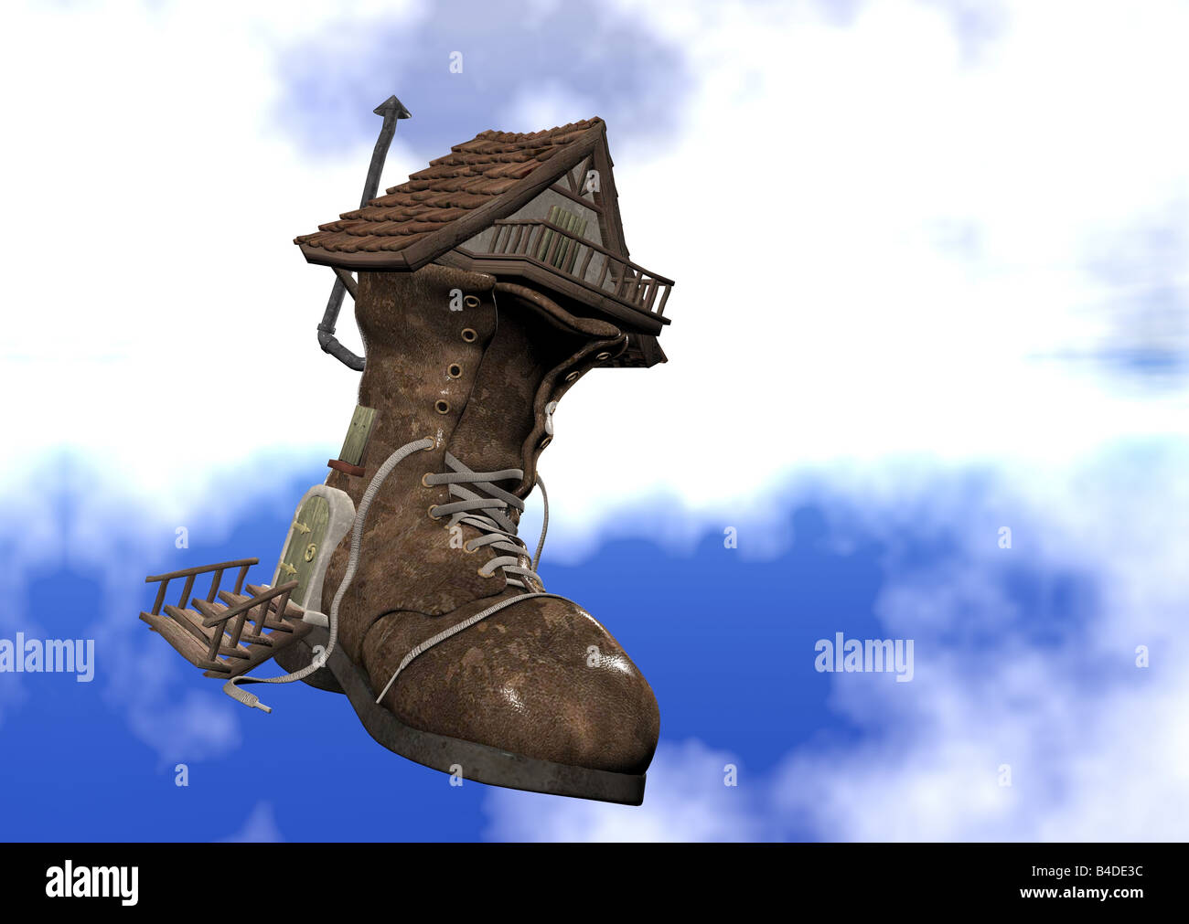 Ilustrated 3d of the fairy tale shoe house Stock Photo Alamy