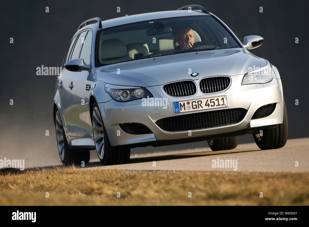 Bmw M5 Touring Model Year 06 Silver Driving Diagonal From The Front Frontal View Country Road Stock Photo Alamy