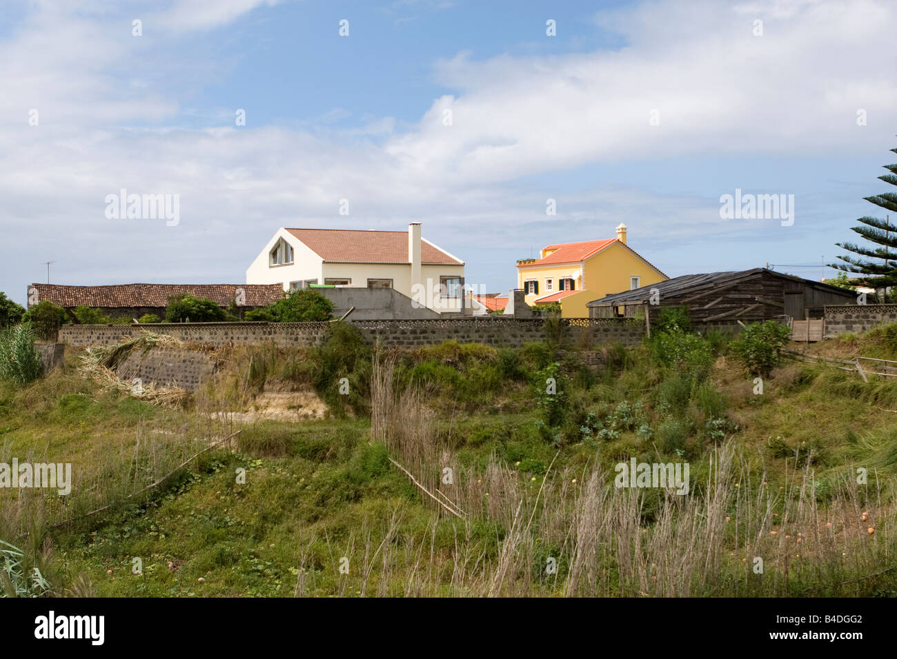 Azores .House on a hill in Mosteiros Stock Photo Alamy