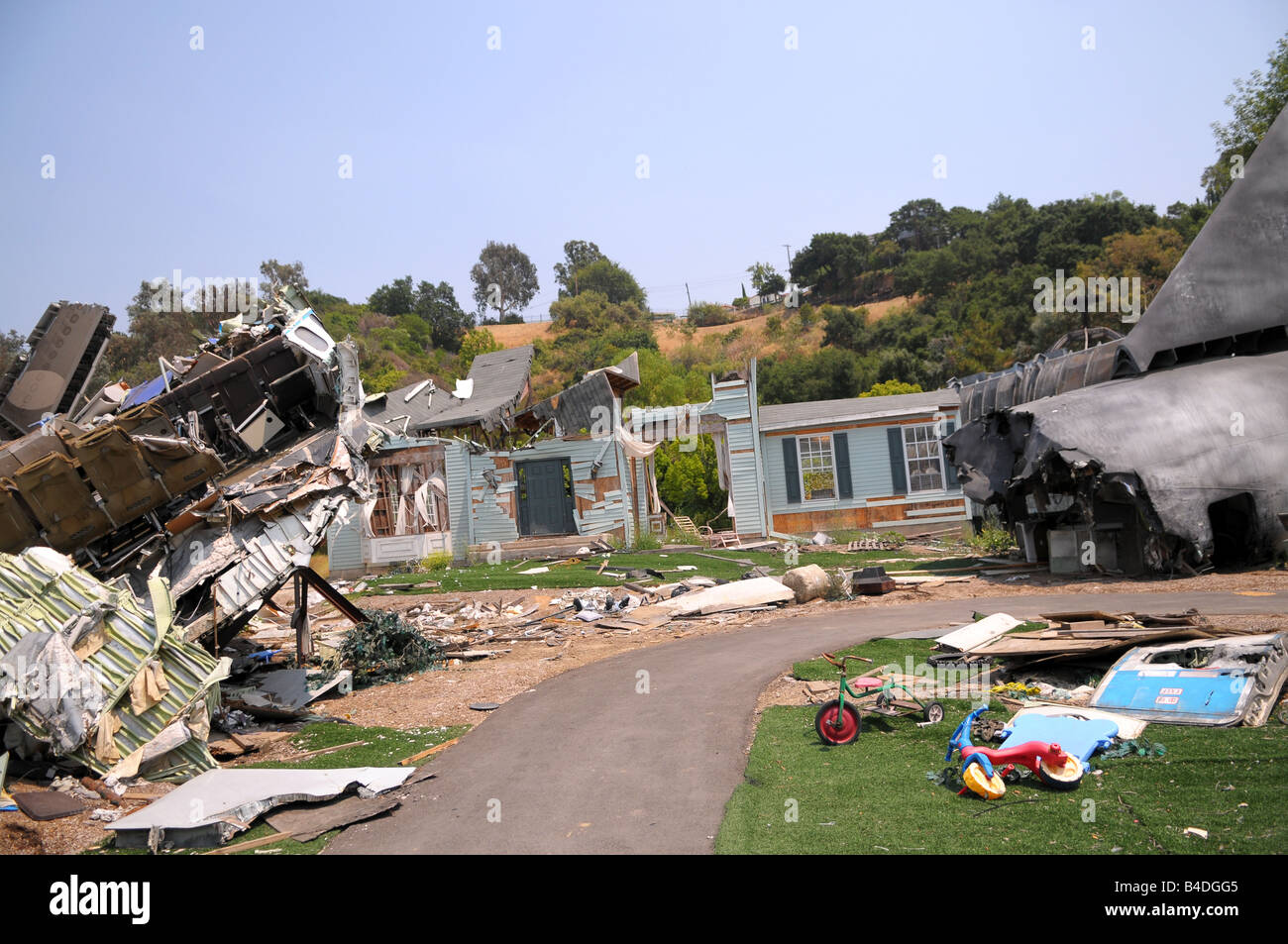 Plane crash Universal Studios Stock Photo Alamy