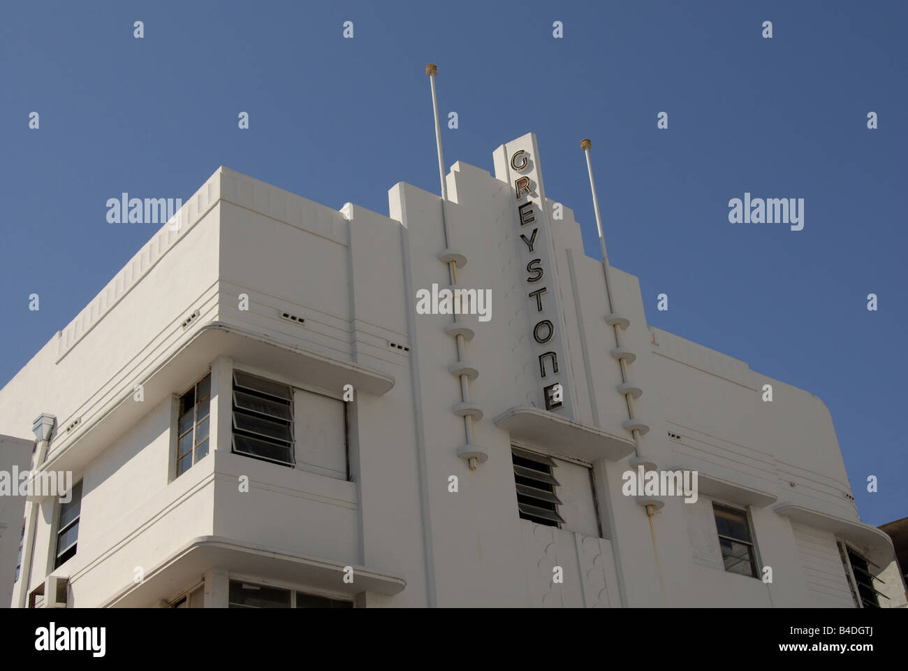 THE GREYSTONE HOTEL - MIAMI SOUTH BEACH Art Deco District South Miami Beach. Stock Photo