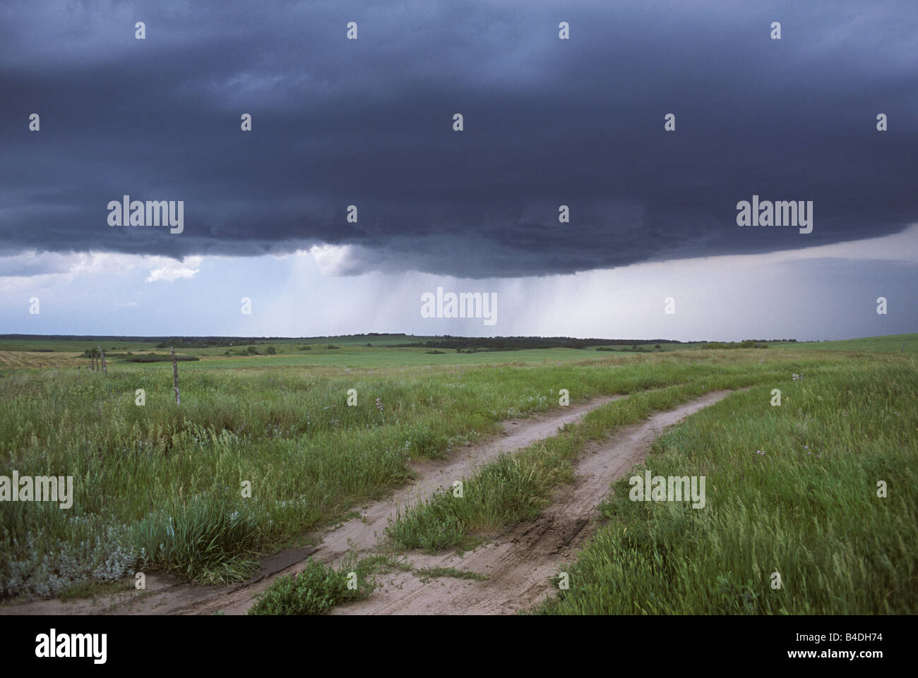 Severe thunderstorm near Badlands National Park in southwest South
