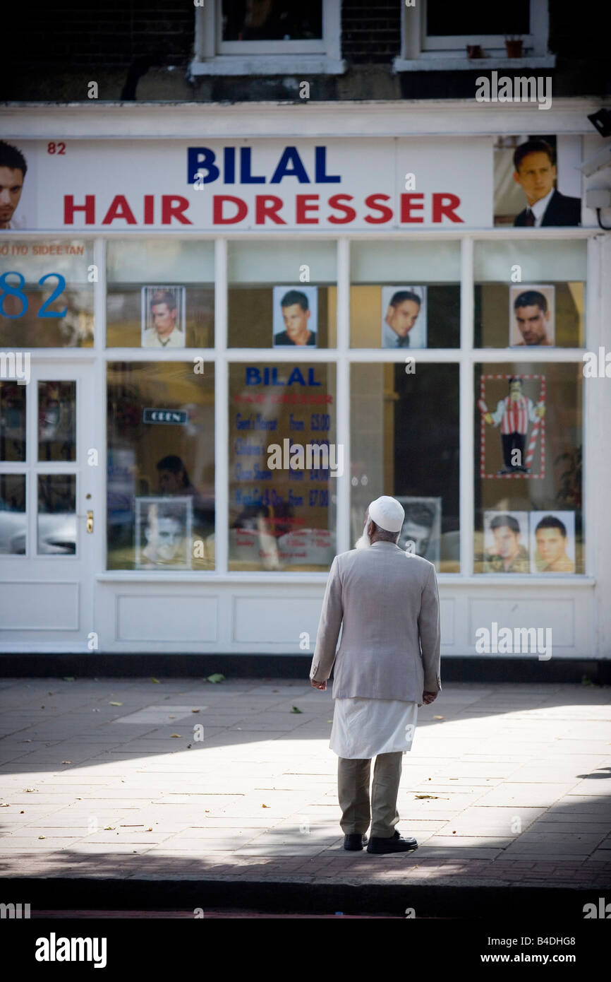 Muslim man in East End Stock Photo