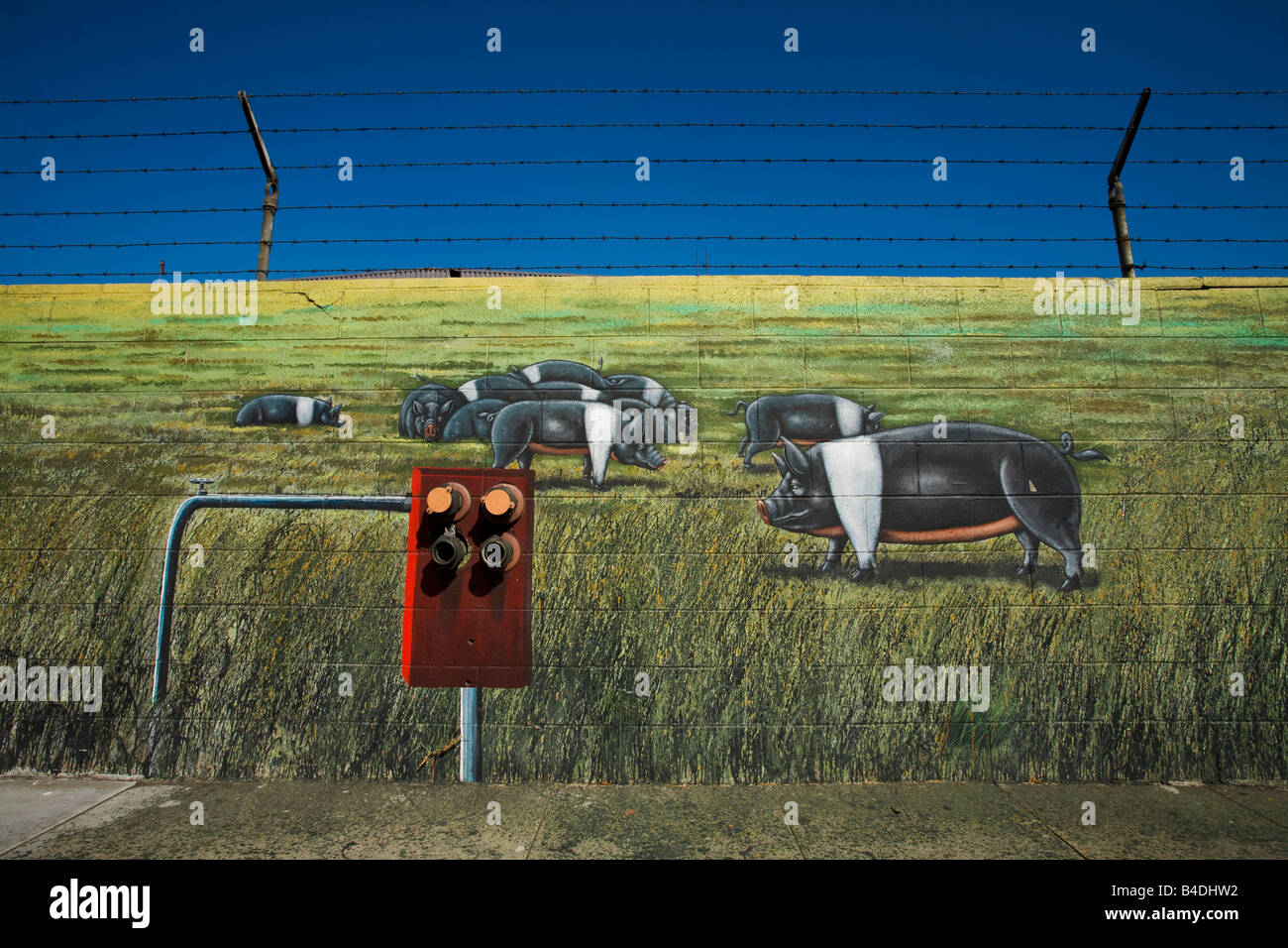 mural at the Farmer John factory Vernon Los Angeles County California