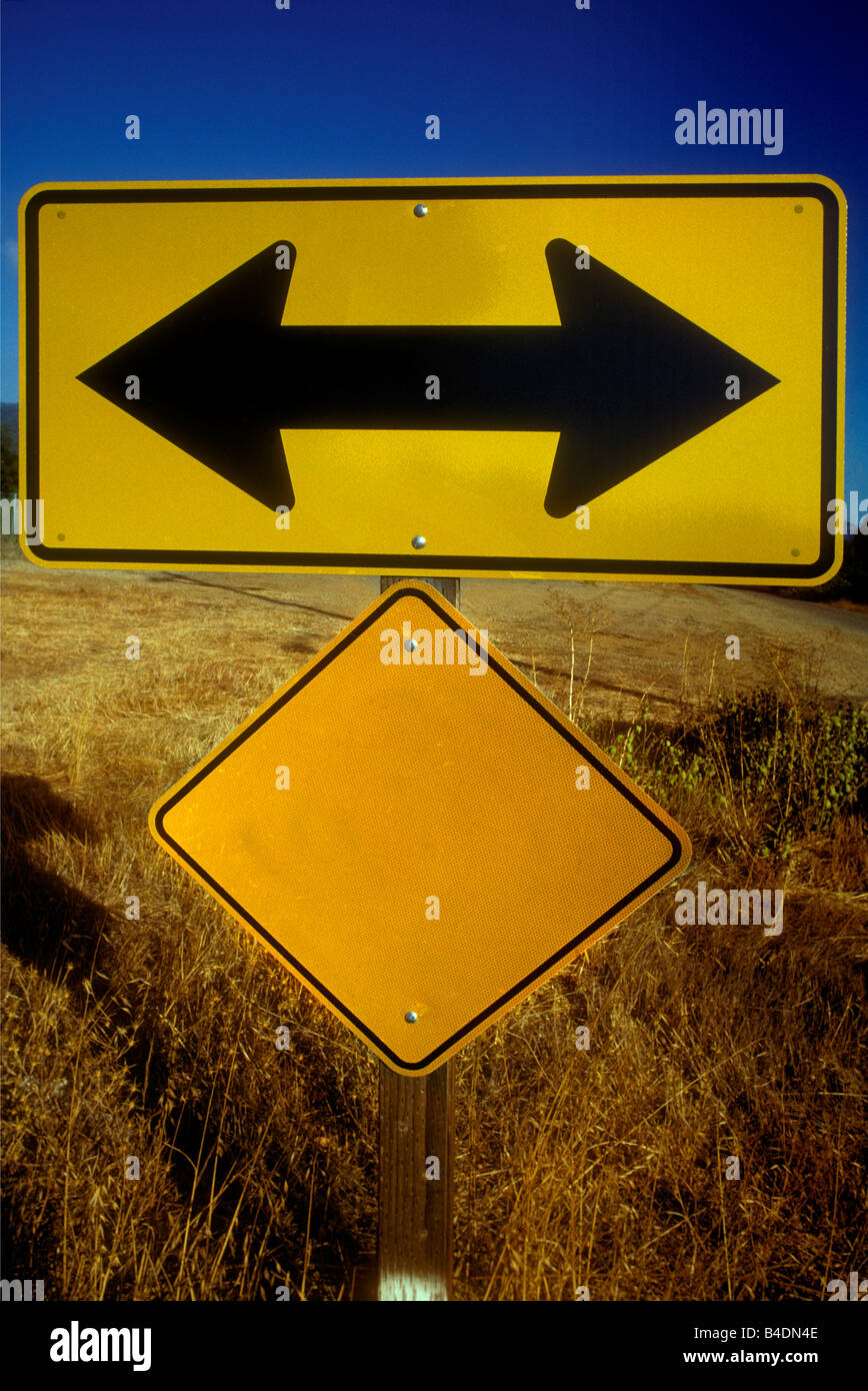 either way traffic sign Stock Photo
