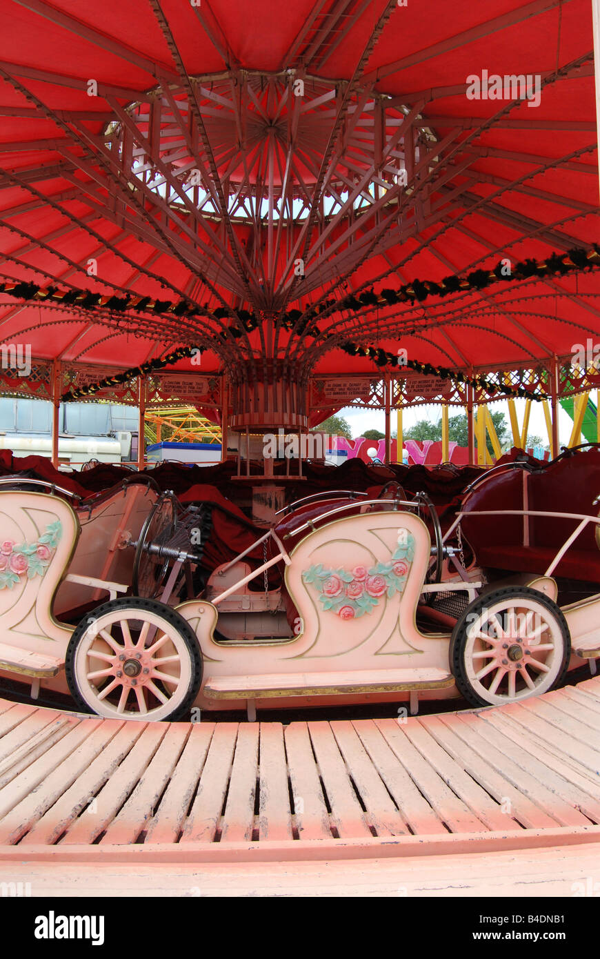 car at fairground carousel at Lille Braderie France Stock Photo