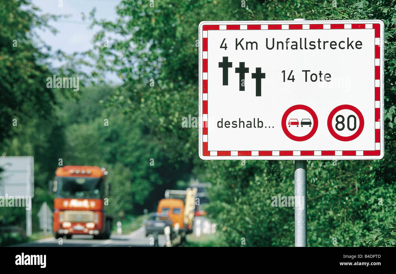 Road signs, Accidents, traffic, Surely, speed limit, Road approx.ualties, Accident area Stock Photo