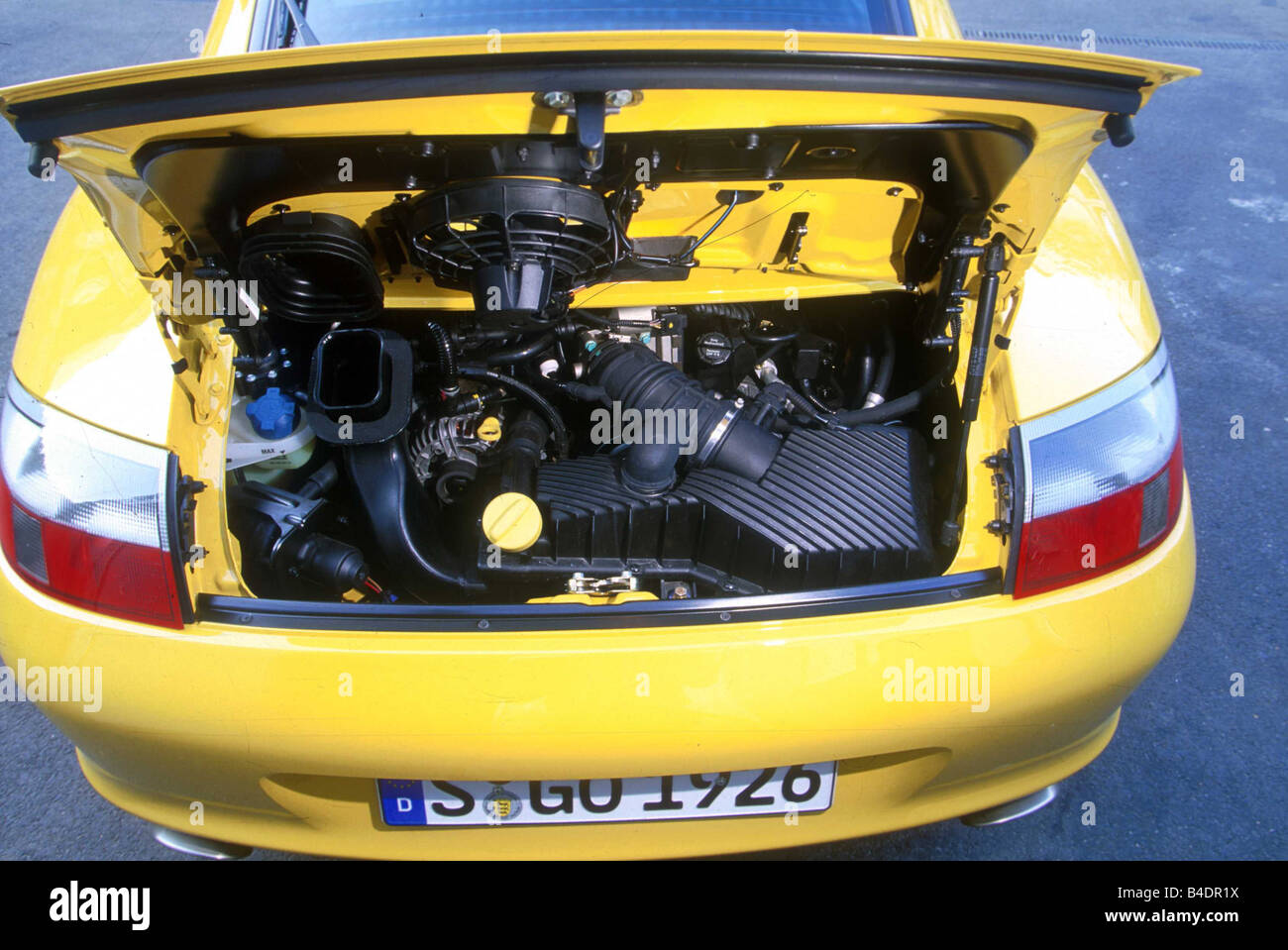 Car, Porsche 911 Targa coupe, model year 2001-, roadster, yellow, view ...