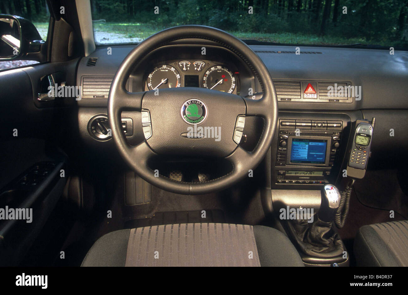 Car, Skoda Octavia 4x4 Combi 1.8T, hatchback, Lower middle-sized class,  model year 2000-, dark green, interior view, Interior vi Stock Photo - Alamy