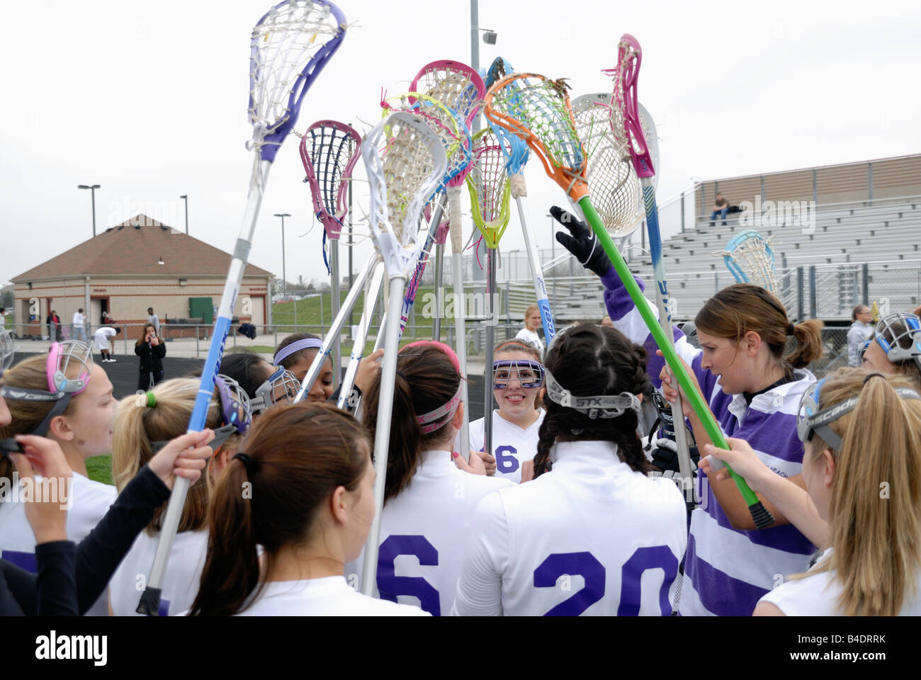 High school girls lacrosse Columbia Maryland Stock Photo Alamy