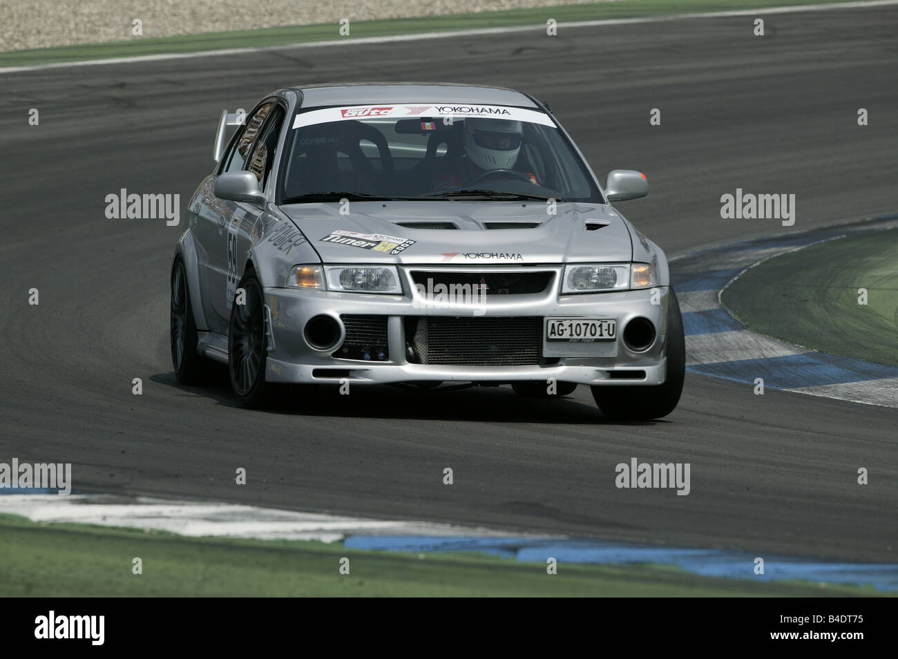 Car, engine sport, Tuner Grand Prix 2003, Driving , Hockenheimer Motodrom, Start No 59, DP Mitsubishi EVO VI, 5. Rank Stock Photo