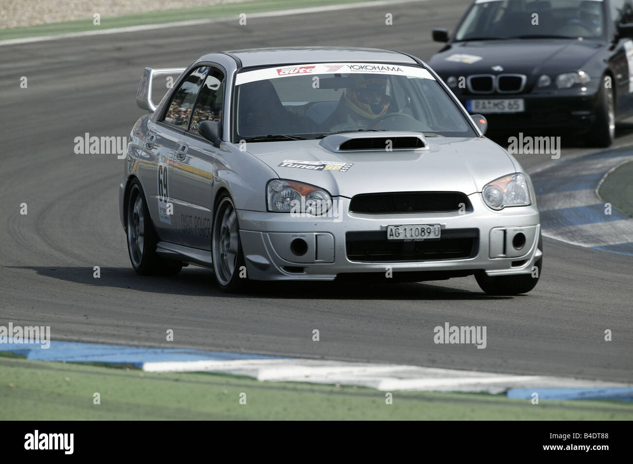 Car, engine sport, Tuner Grand Prix 2003, Driving , Hockenheimer Motodrom, Start No 69, DP Subaru STI, 2nd Rank Stock Photo