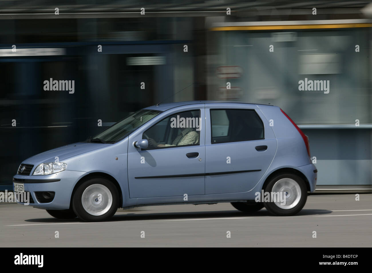 Car, Fiat Punto 1.3 JTD, small approx., Limousine, light blue