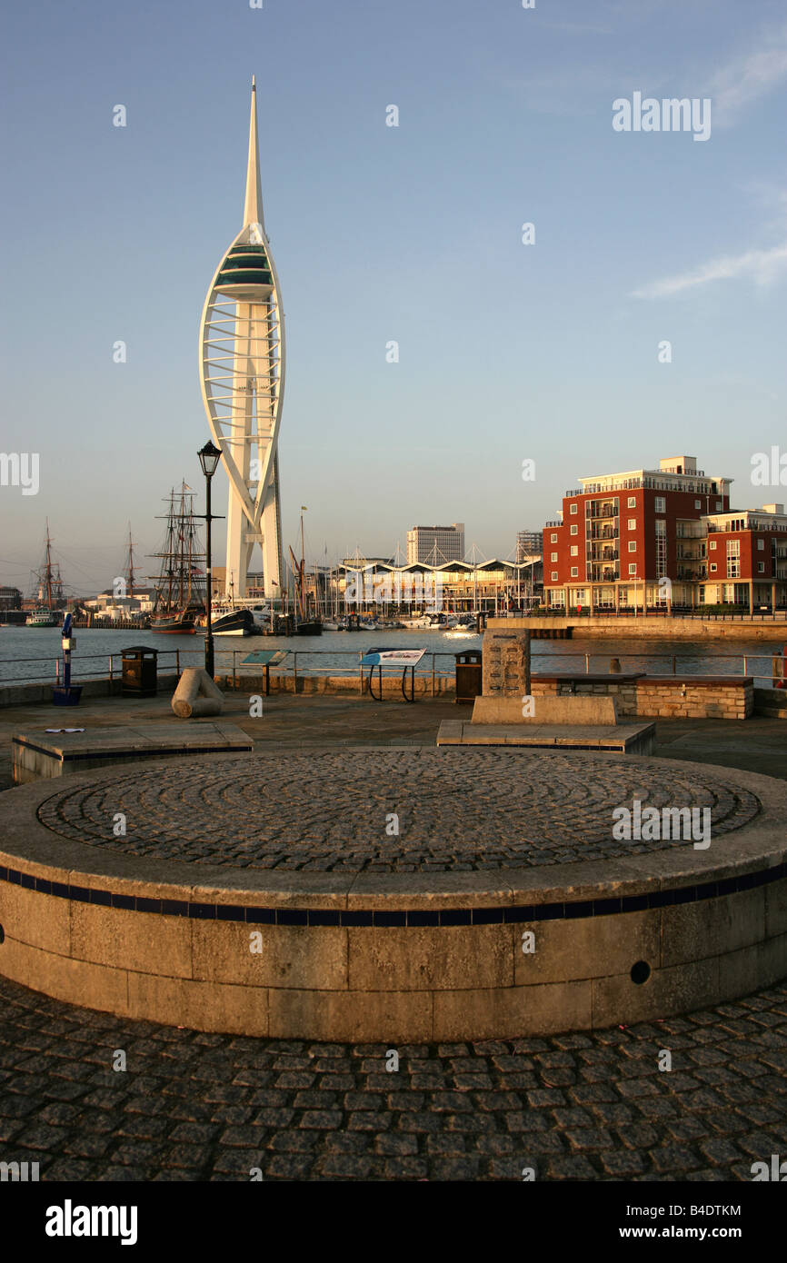 City of Portsmouth, England. Old Portsmouth’s Bath Square with Gunwharf