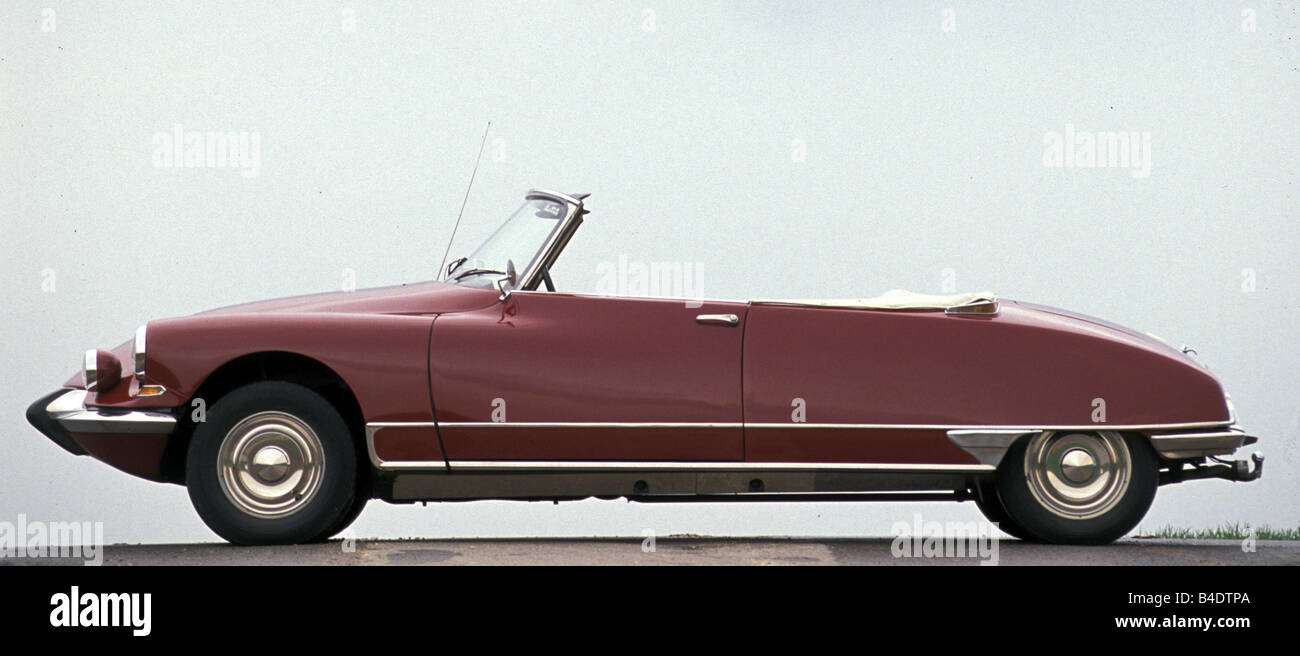 Car, Citroen DS Convertible, model year 1961-1965, Vintage approx.,  sixties, red, open top, standing, upholding, side view Stock Photo - Alamy