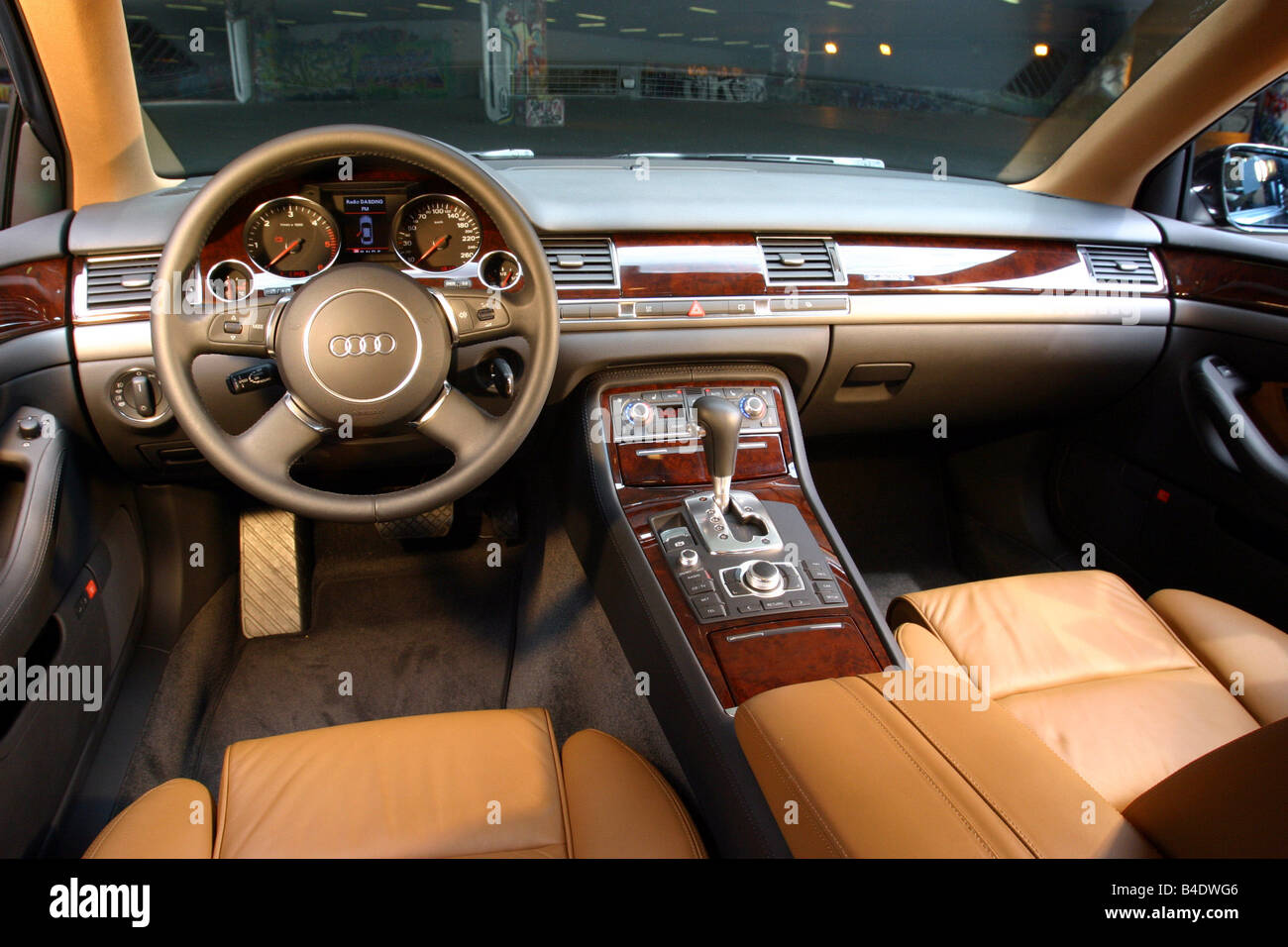 Car, Audi A8 4.0 TDI, Luxury approx.s, Limousine, model year 2002-, black,  interior view, Interior view, Cockpit, technique/acce Stock Photo - Alamy