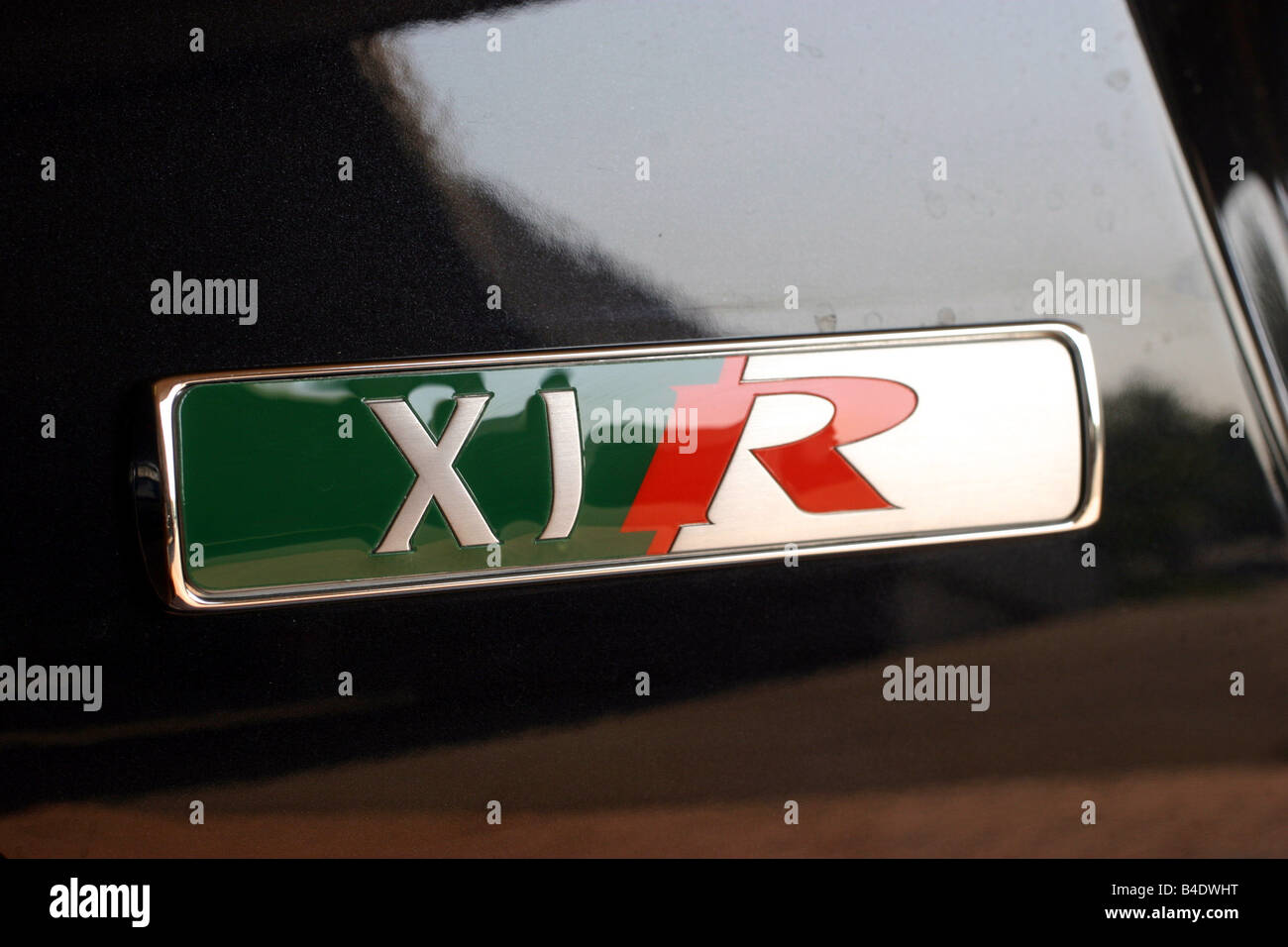 Car, Jaguar XJ R, Limousine, Luxury approx.s, model year 2003-, black, Detailed view, Model designation Stock Photo