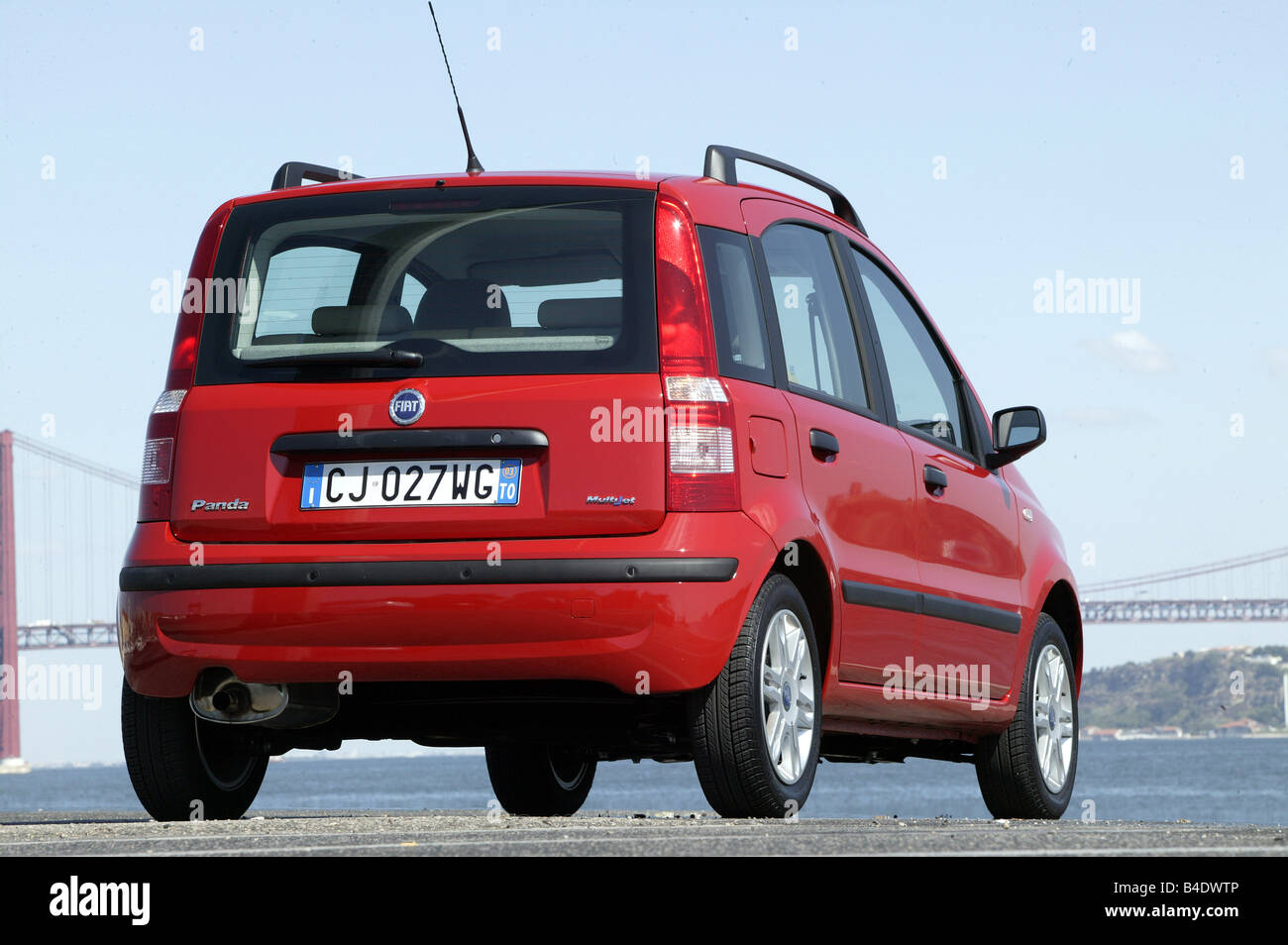Car, Fiat Panda, Miniapprox.s, Limousine, model year 2003-, red, standing,  upholding, diagonal from the back, Rear view Stock Photo - Alamy