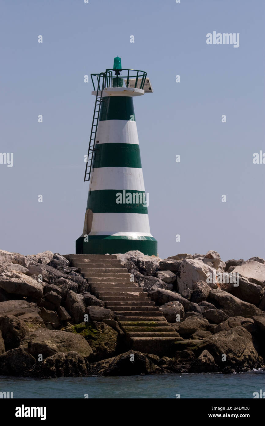 Green warning light for shipping Stock Photo Alamy