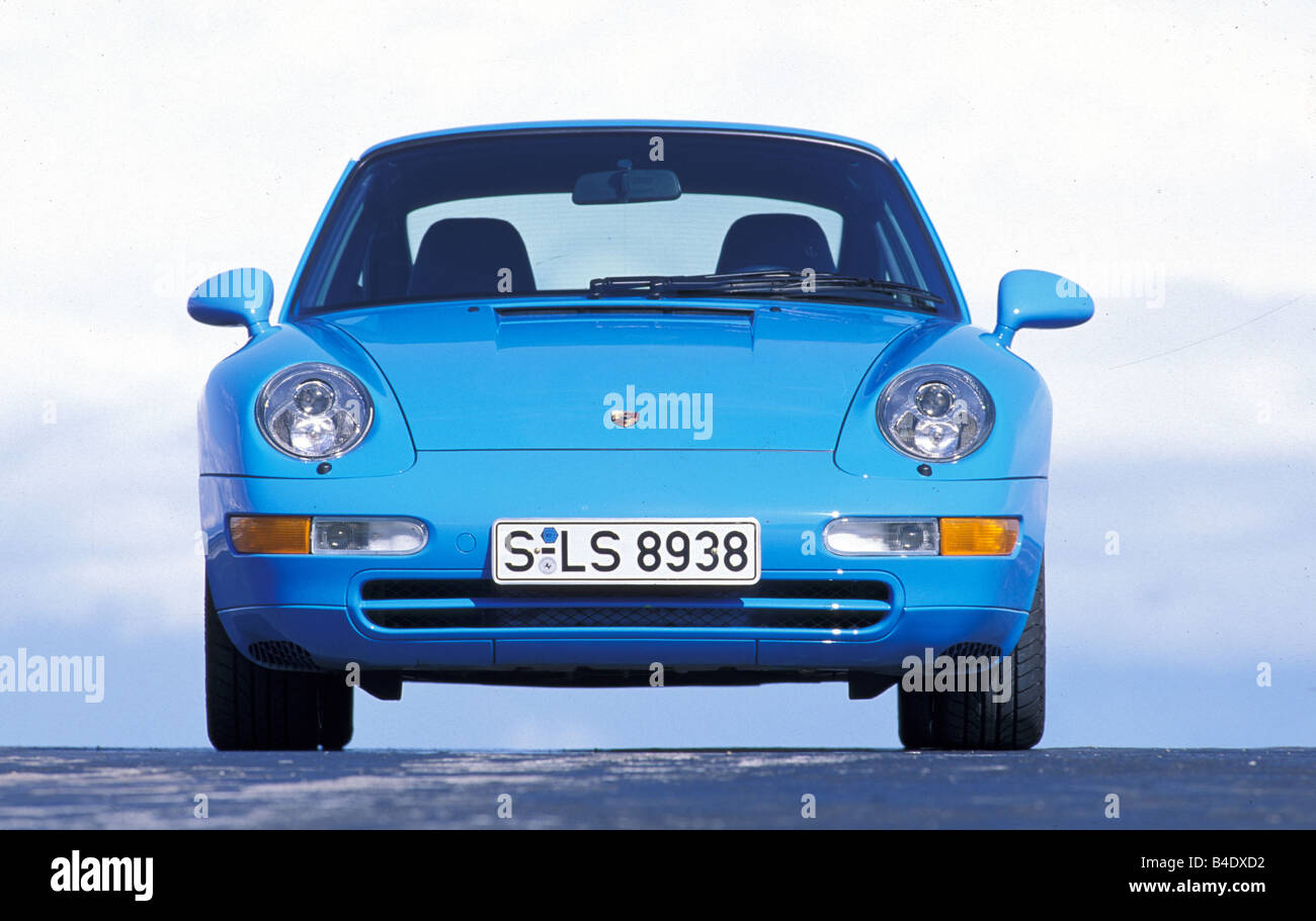 Car, Porsche 911 993 Carrera 2, roadster, model year 1993, coupe/Coupe,  blue, standing, upholding, Front view Stock Photo - Alamy