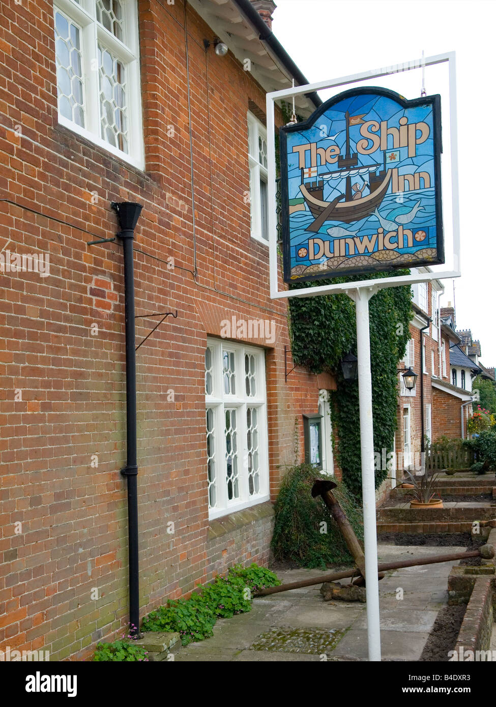 The Ship Inn a traditional pub in St James Street Dunwich Suffolk UK Stock Photo