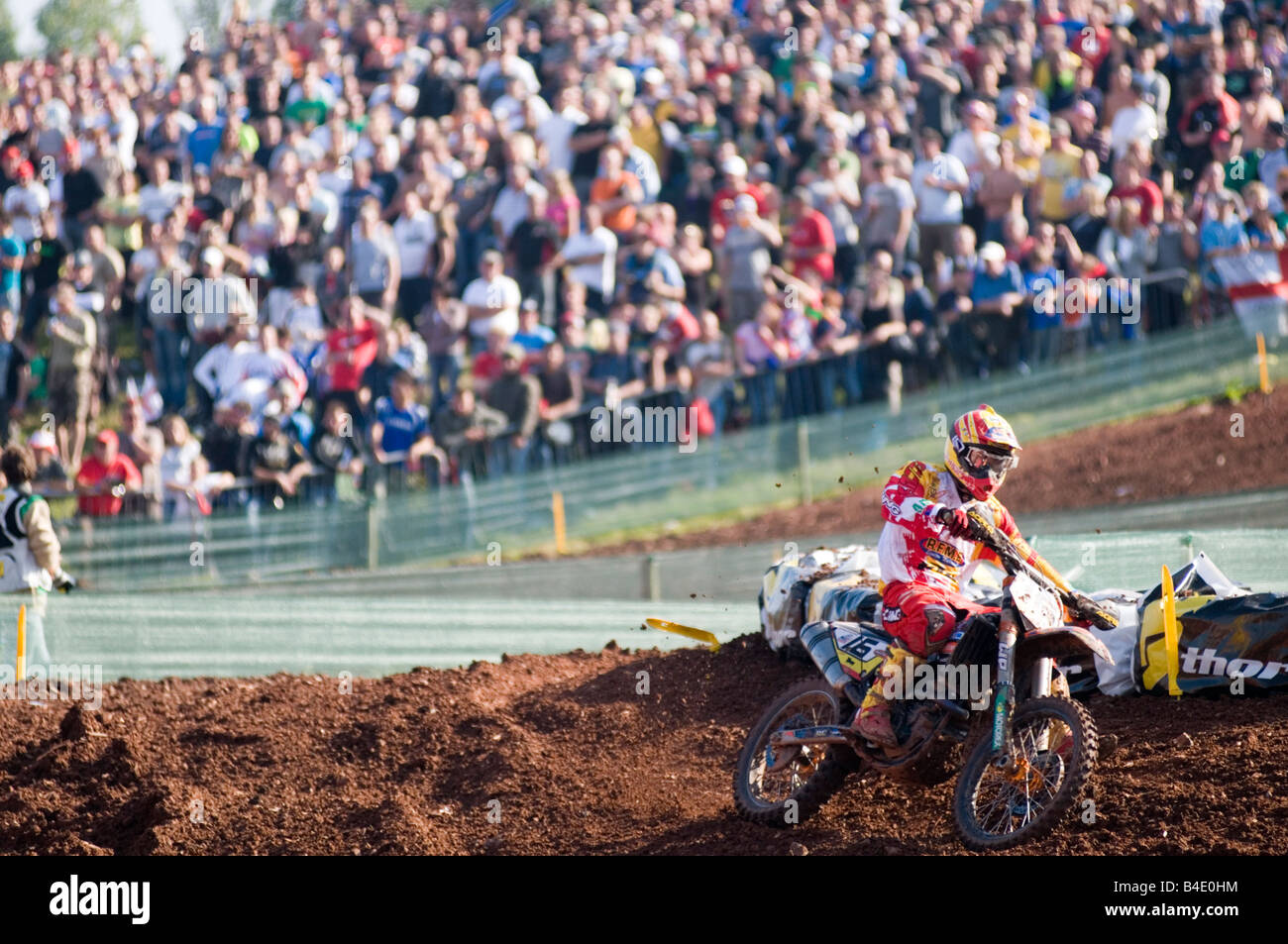 big crowd at a motocross race Stock Photo