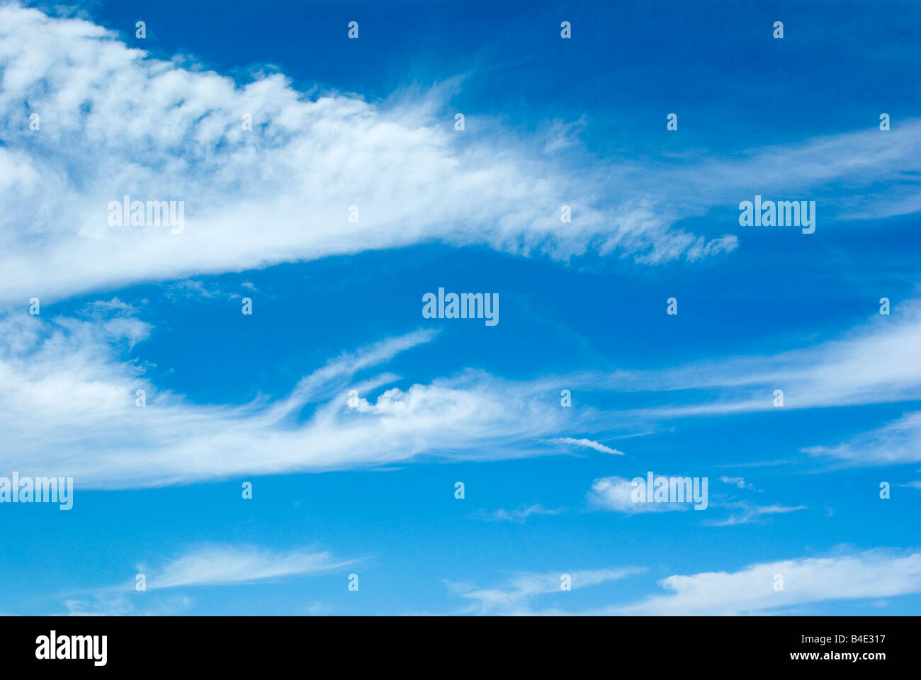 mare's tails and mackerel scales cirrus and altocumulus clouds Stock