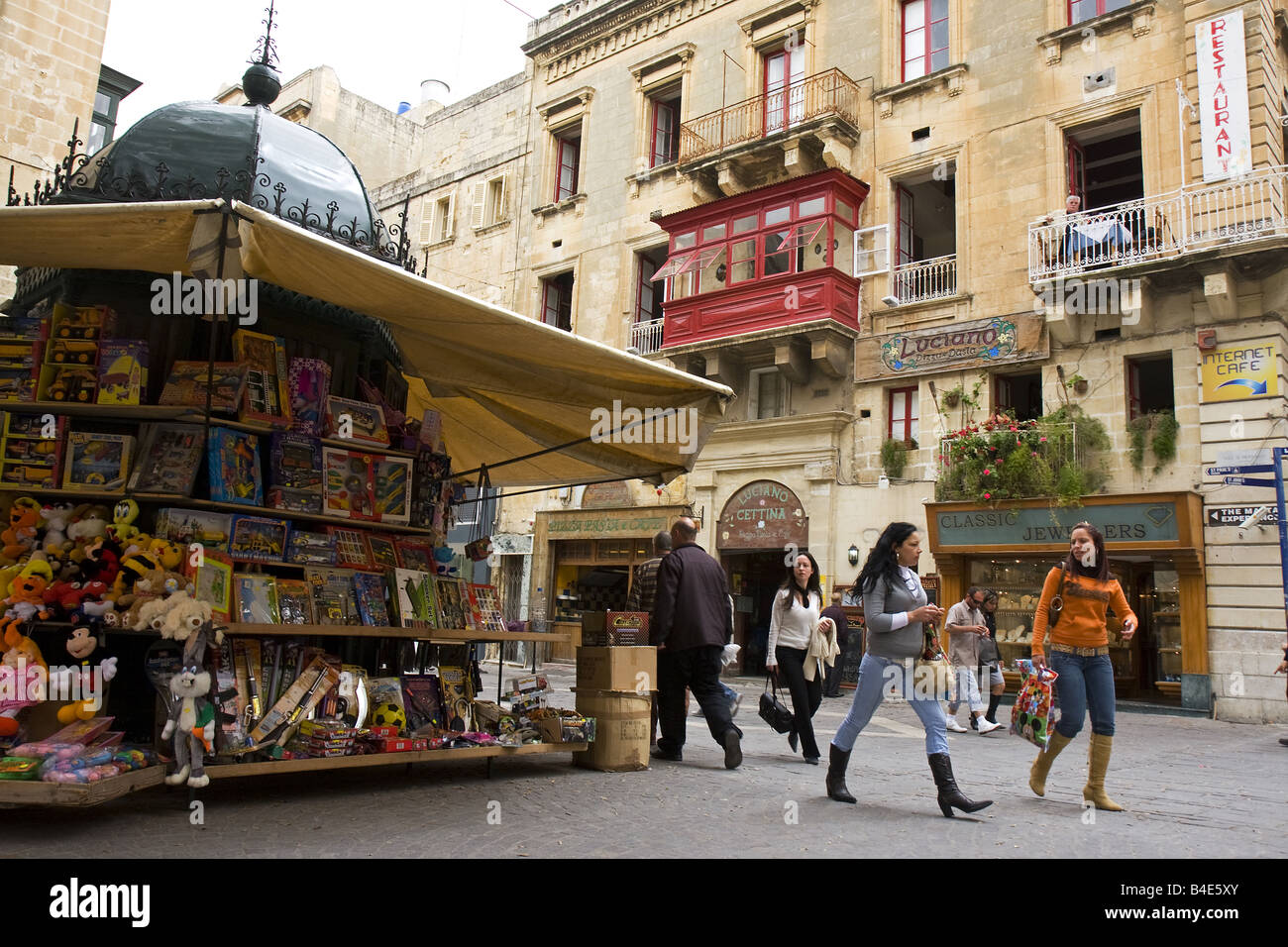 Merchants Street Valetta Malta Stock Photo