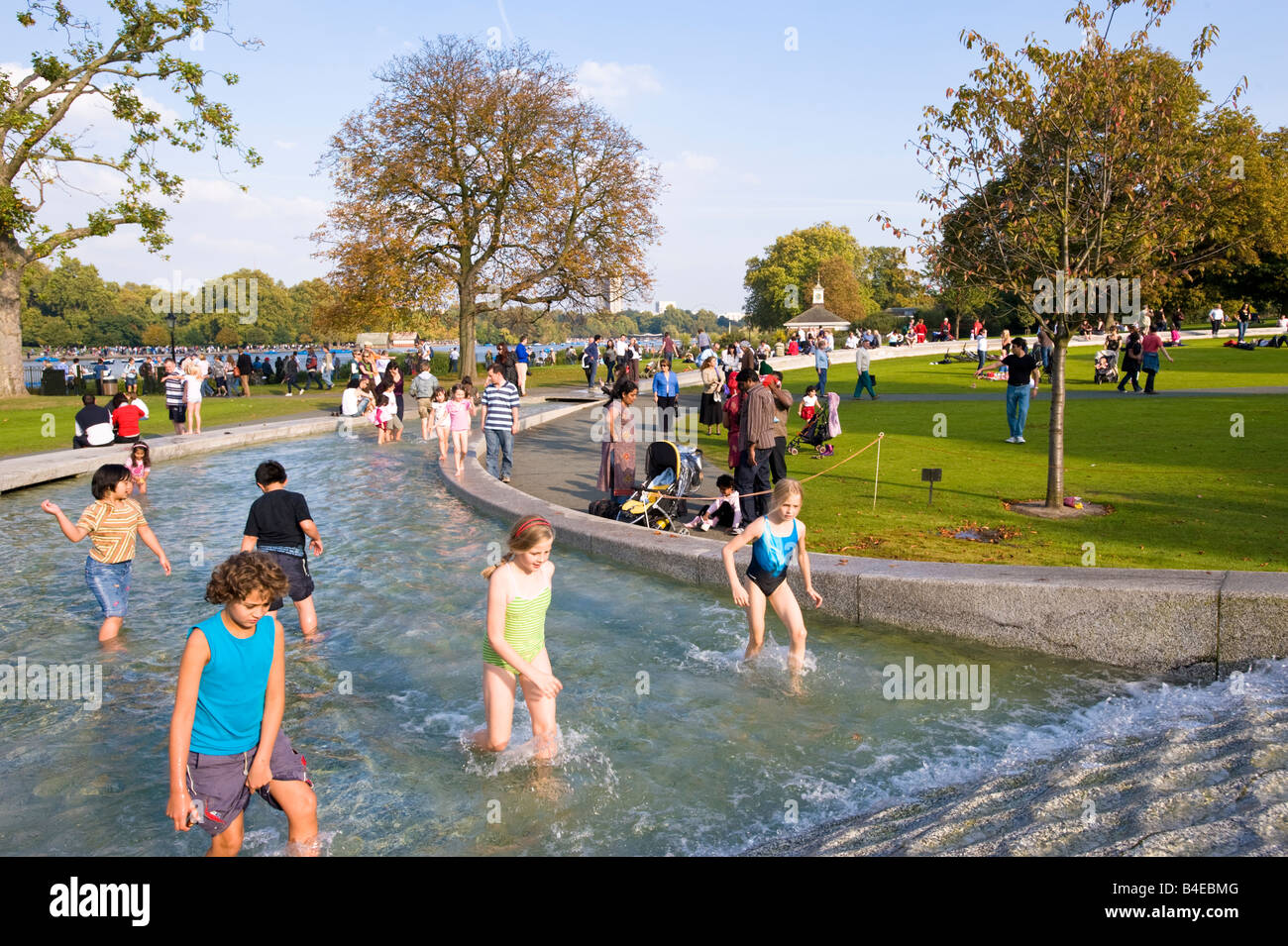 Princess Diana Memorial Fountain Kensington Gardens London United Kingdom Stock Photo
