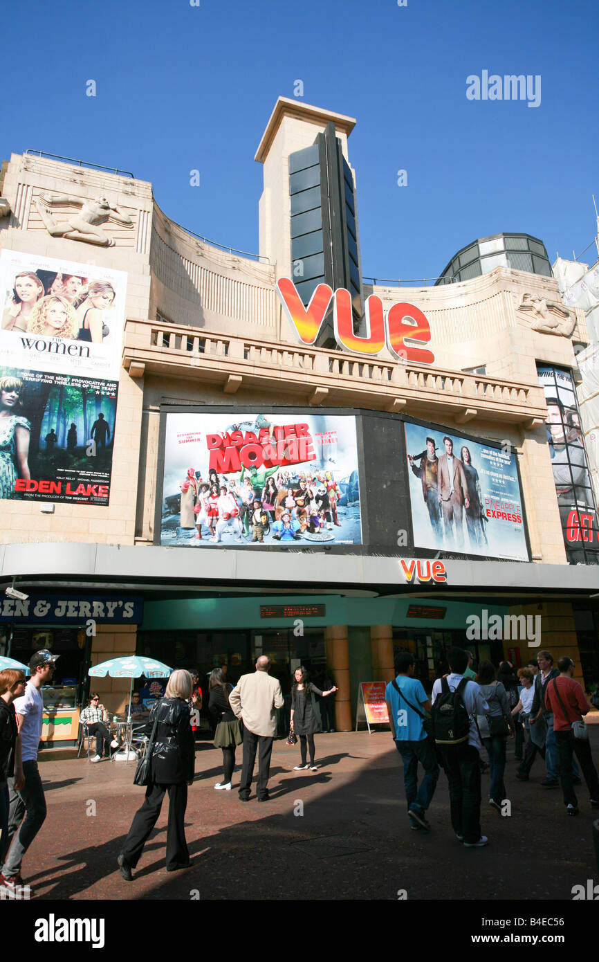 The Vue Cinema Theatre in Leicester Square UK movie film premiere destination theatre district area West End London England UK Stock Photo