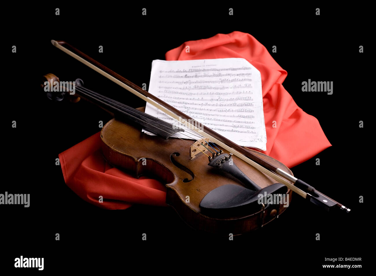 closeup of old violin Stock Photo