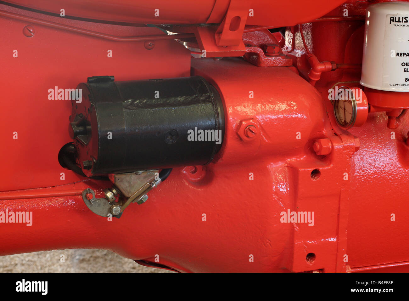 Electric starter on farm tractor engine Stock Photo Alamy