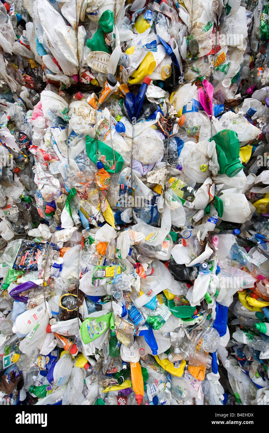 Plastics sorted in a waste recycling plant in the uk Stock Photo Alamy