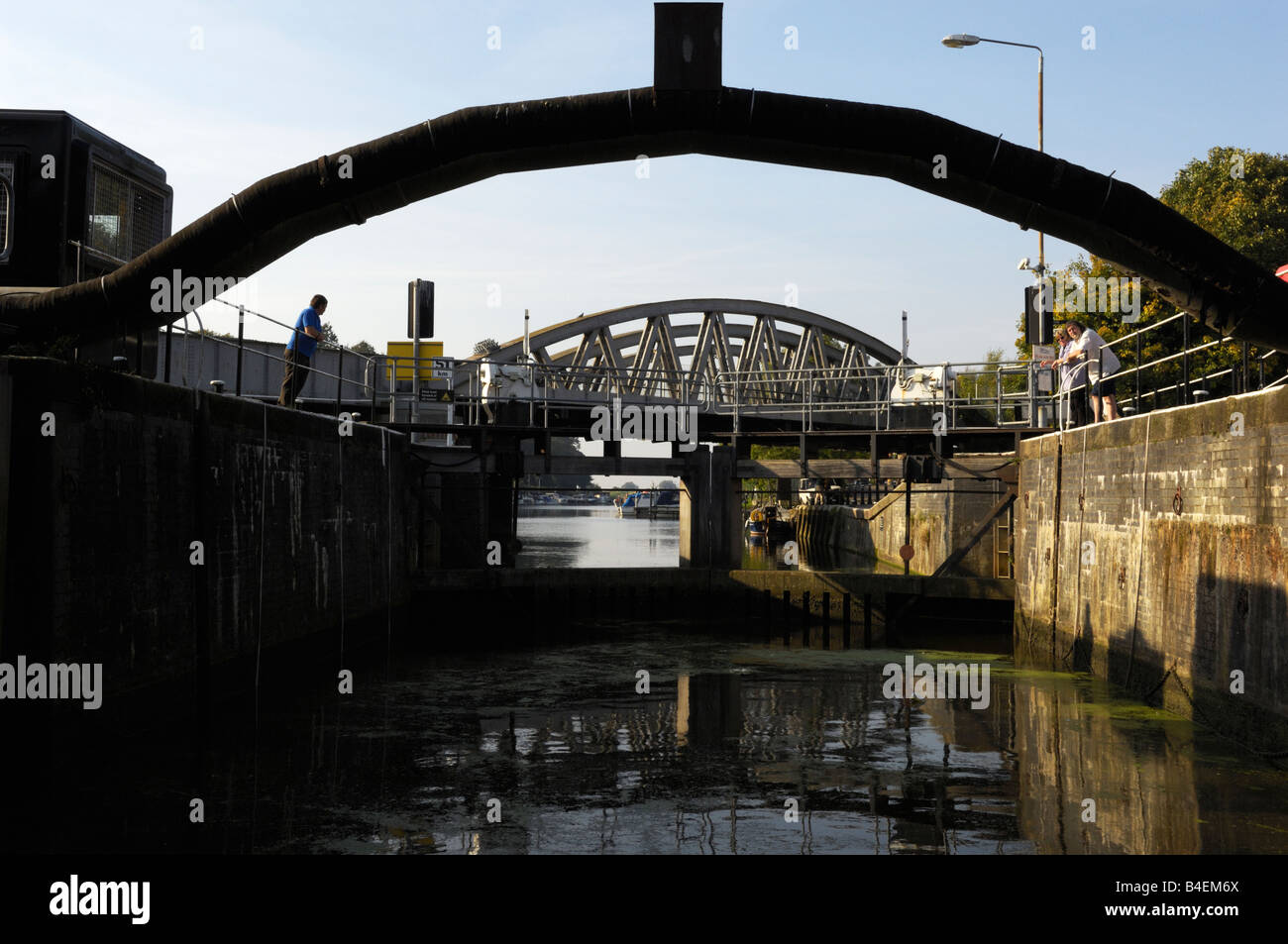 Sluice Bridge Lock Boston Lincolnshire River Witham Stock Photo Alamy
