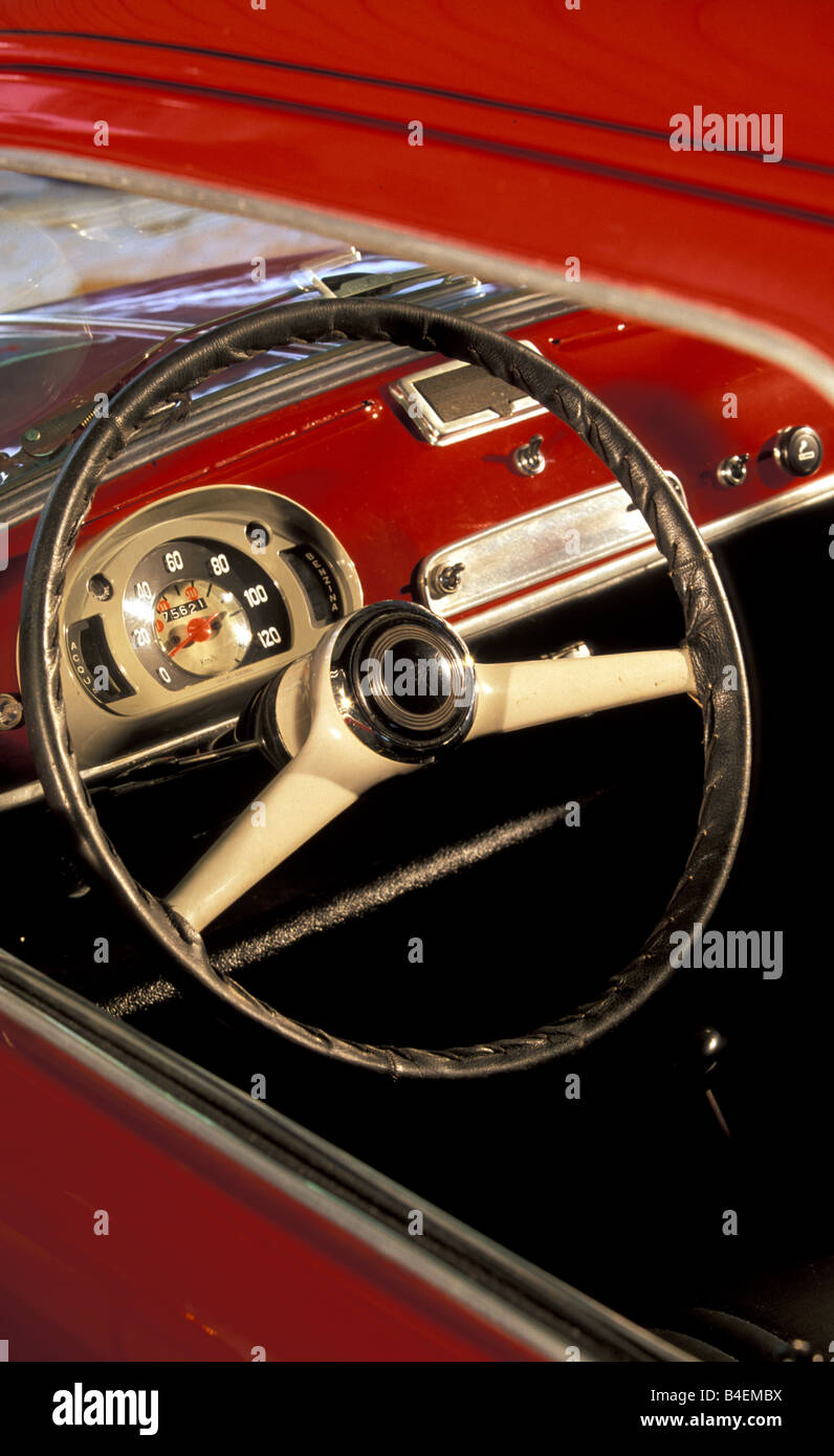 Car Seat 600 model year 1970 1973 vintage car old car 1970s seventies ruby colored sedan compact sub compact interi Stock Photo Alamy