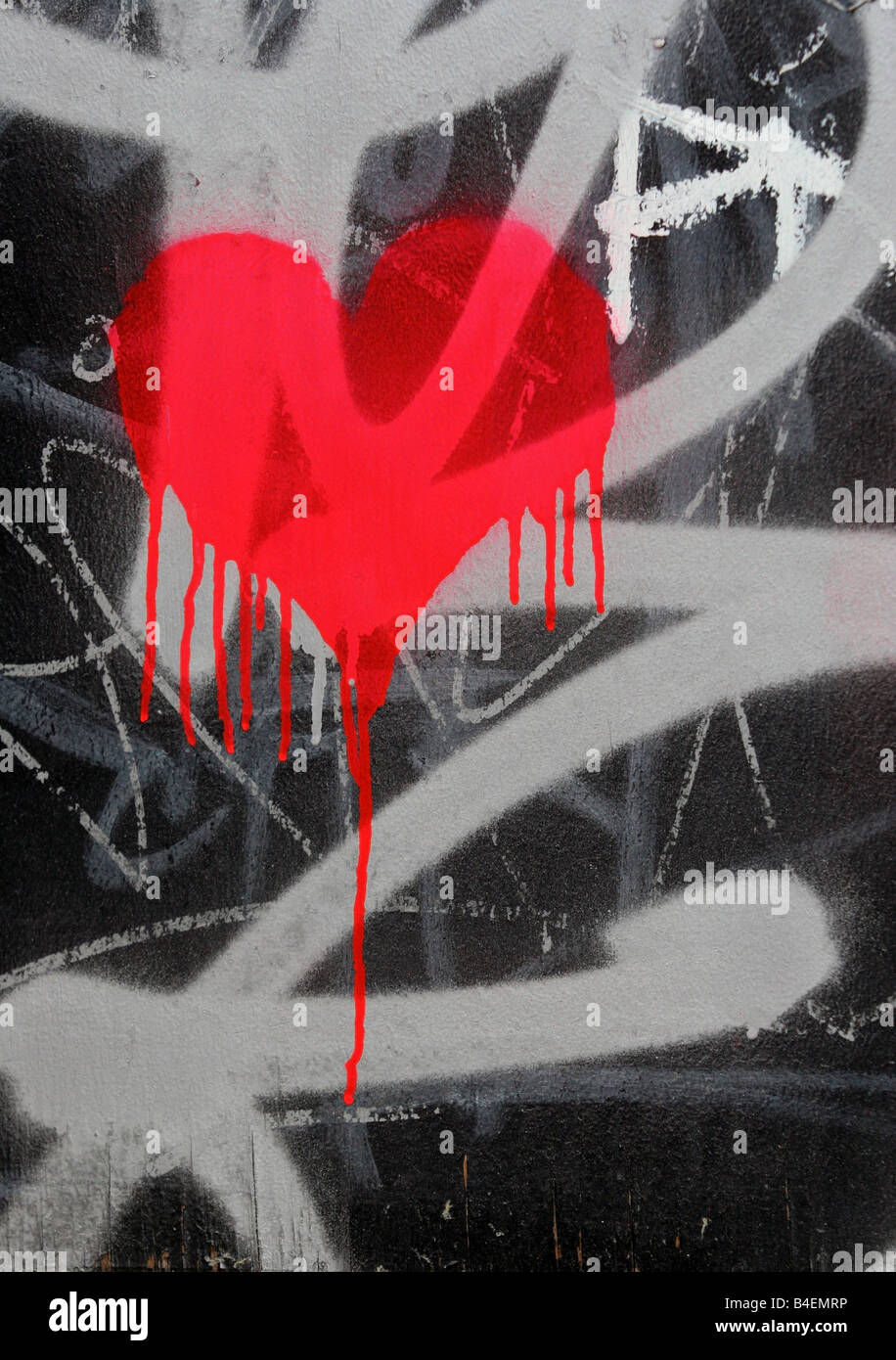 Bleeding heart graffiti Stock Photo