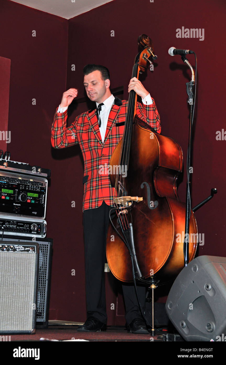 Performing double bass player Stock Photo Alamy
