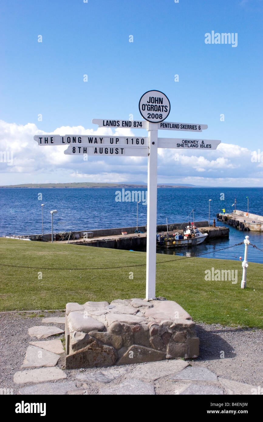 John O Groats signpost in northern Scotland Stock Photo