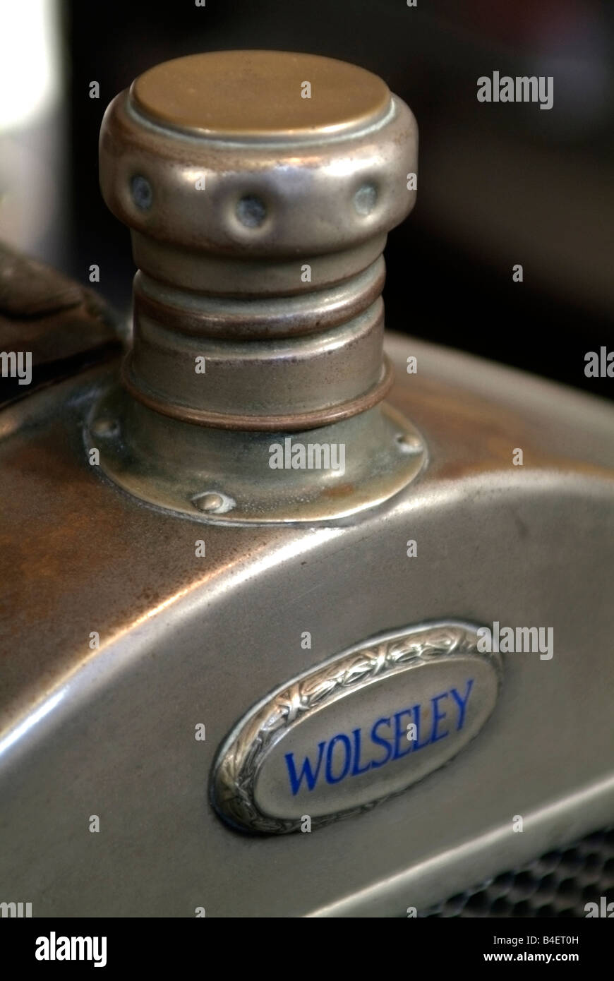 early wolseley car radiator cap and header tank Stock Photo Alamy