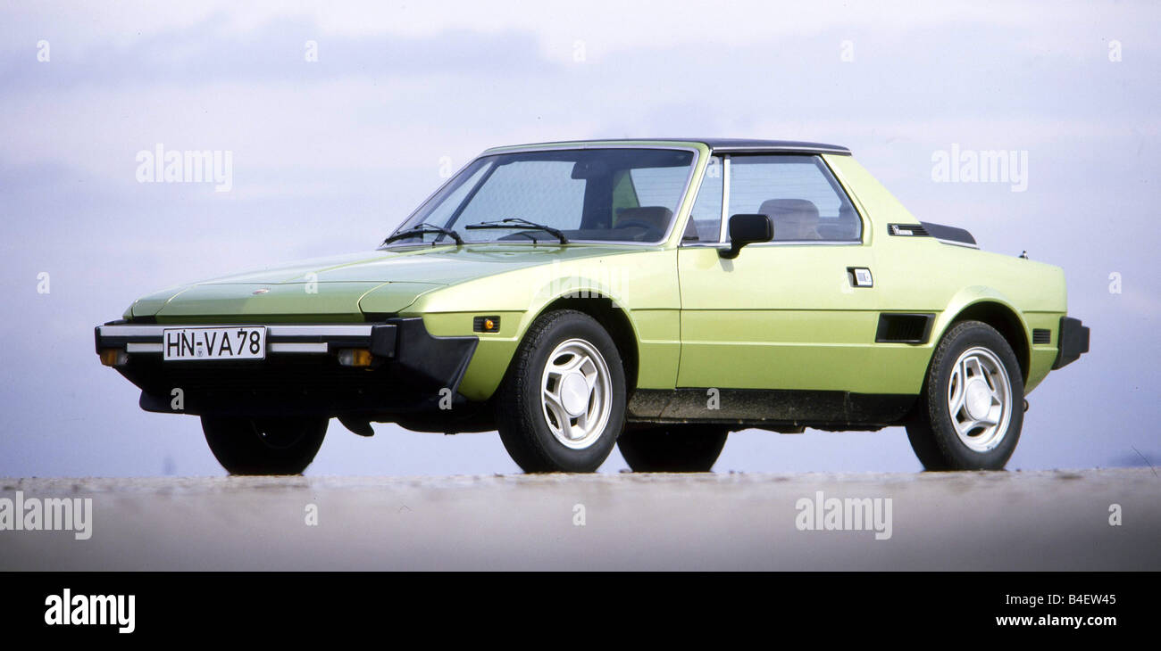 Car, Fiat X 1, 9, model year 1972-1979, green, old car, standing, diagonal front, front view Stock Photo