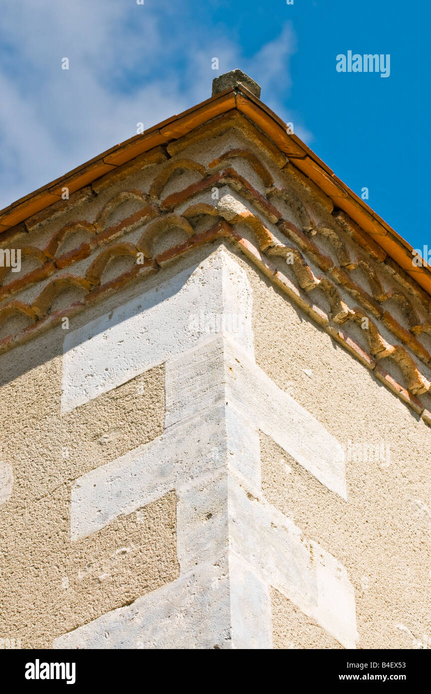 Decorative tile cornice detail, France. Stock Photo