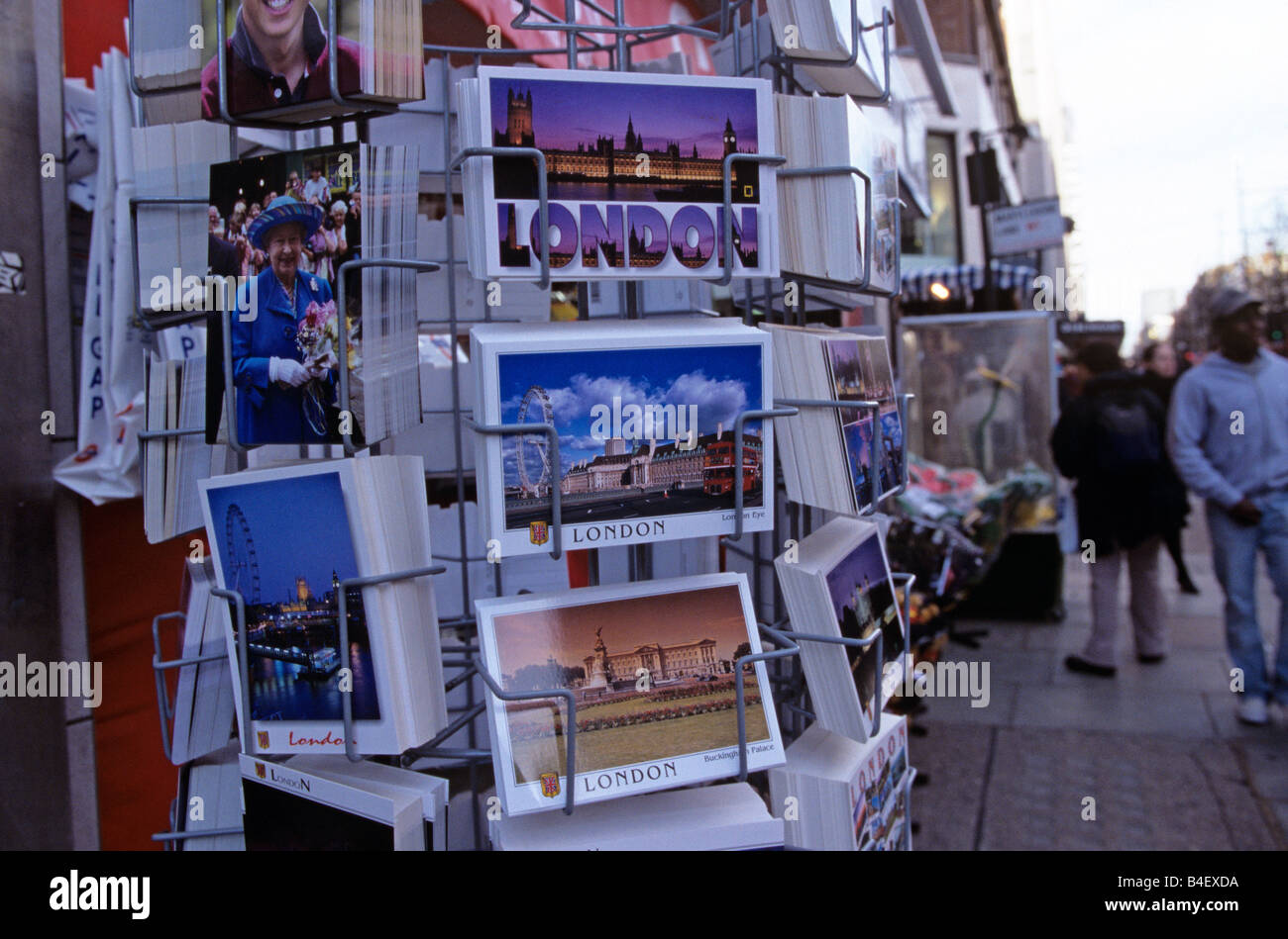 Postcards for sale at souvenir shop, London, England, UK Stock Photo