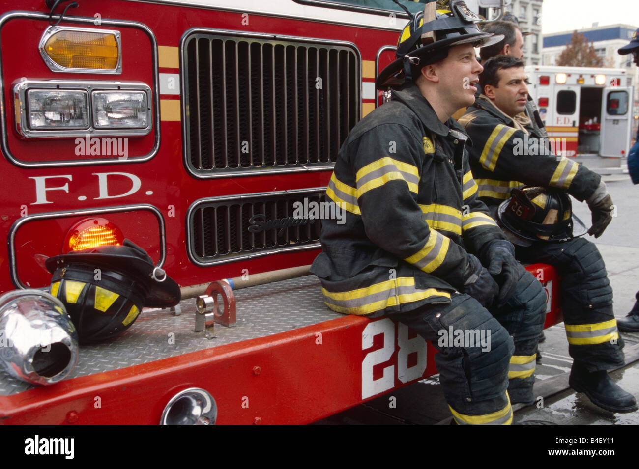 FDNY firefighters on duty in New York City, USA Stock Photo Alamy