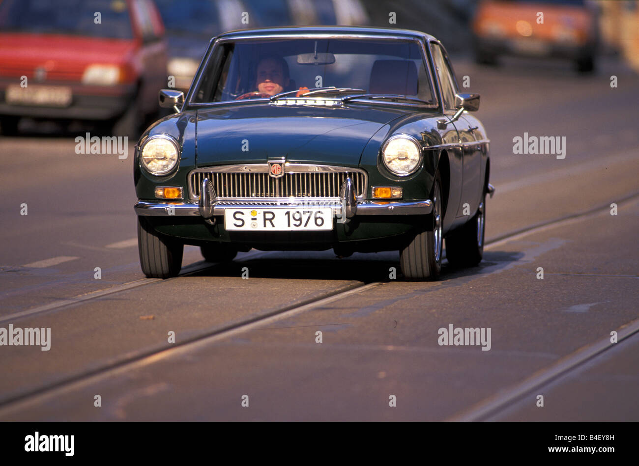 Car, MG B GT, Coupé, Coupe, vintage car, 1960s, sixties, black, driving ...