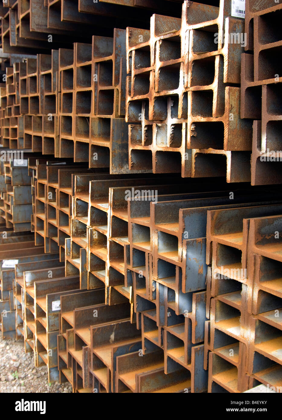 stack of steel girders Stock Photo Alamy