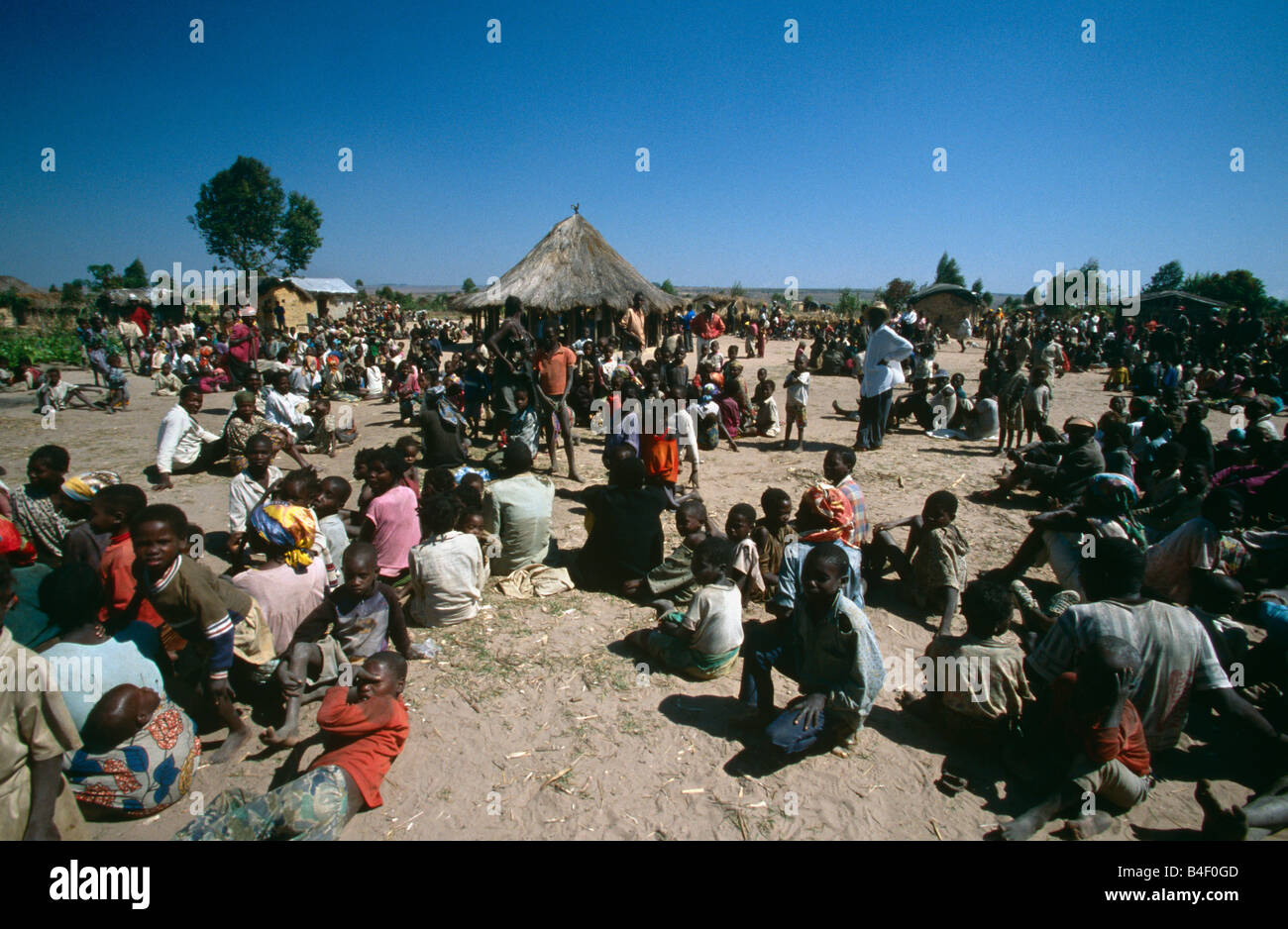 Displaced people at a camp in Angola. Stock Photo