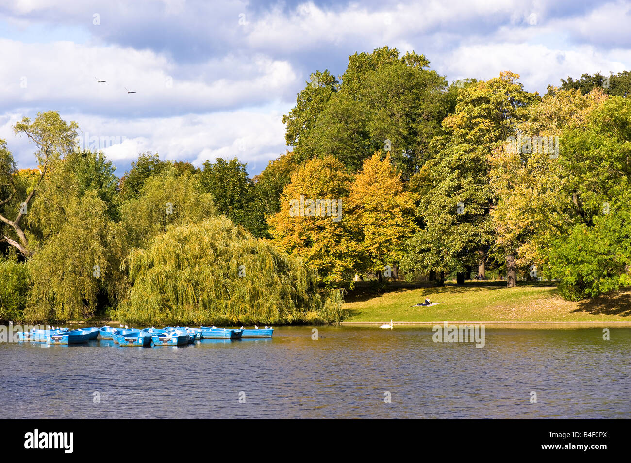 Boating lake Regents Park London United Kingdom Stock Photo